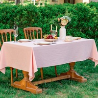 Nappe en coton robuste pour usage domestique Tissu décoratif tissé Teint uni anti-poussière pour le dîner de vacances et les réunions de famille