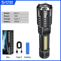 Lampe torche super lumineuse à zoom, longue portée, haute intensité, autonomie prolongée, affichage numérique, rechargeable