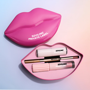 Kit <span class=keywords><strong>de</strong></span> Labios 3 en 1 Personalizado, Color y Fragancia a Elección, <span class=keywords><strong>Caja</strong></span> Metálica con Forma <span class=keywords><strong>de</strong></span> Labios, Bajo MOQ, Marca Privada, Altamente Pigmentado, Set <span class=keywords><strong>de</strong></span> Regalo <span class=keywords><strong>de</strong></span> <span class=keywords><strong>Maquillaje</strong></span> - Product Image 4