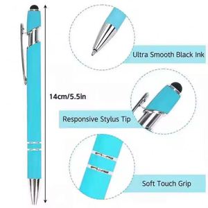 Bolígrafo Promocional al por Mayor con Logotipo Personalizado, Bolígrafo de Metal Colorido con Pantalla Táctil de Goma Suave para Regalo - Product Image 3