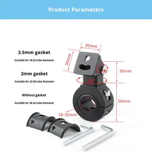 ขายึดไฟสปอร์ตไลท์มอเตอร์ไซค์แบบยึดกับกันชน  ท่อโช้คอัพ  อะลูมิเนียมอัลลอยด์หนา 25 มม.  แบบยูนิเวอร์แซล - Product Image 2