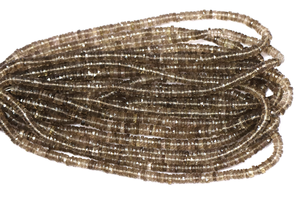 Perles Heishi en forme de pneu à facettes en quartz fumé avec 5 à 7mm et 15 "de longueur - Product Image 2