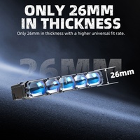 S500 Luz de rejilla de 5 lentes con LED azul, impermeable IP68, 108W, 5500K, 12V, nueva, para camiones todoterreno, luces auxiliares de trabajo y conducción con ventilador