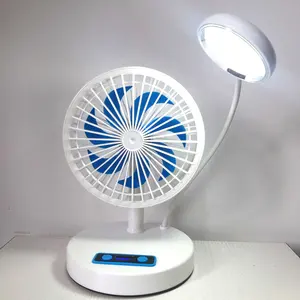 Ventilador de mesa con luz led de escritorio, 2022, 1200mAh, batería de litio, carga usb, 7 pulgadas, pequeño, ajustable