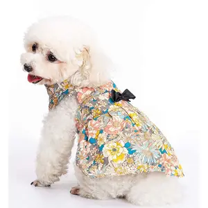 Vacances quotidiennes porter des animaux <span class=keywords><strong>de</strong></span> compagnie chiot jupe motifs <span class=keywords><strong>de</strong></span> fleurs fleurs mignonnes fille chien robe vêtements pour animaux <span class=keywords><strong>de</strong></span> compagnie - Product Image 1