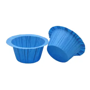 2500 PCS CASE COUNT--BLUE RUFFLED RIM MUFFIN CUPS/BAKE CUPS/CUPCAKE LINERS--BASE 1.75"(45mm)