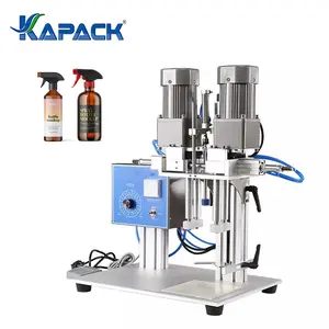 Kapack máquina de captação de garrafa, semi-auto, desktop, pulverizador, parafuso, tampão, garrafa, tampão