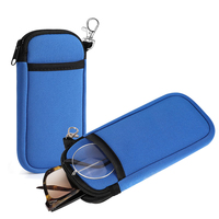Étui en néoprène avec LOGO personnalisé pour téléphone portable Pochette portable en néoprène pour lunettes Étui à lunettes souple avec mousqueton