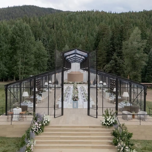 Grande Tente Atrium de Luxe à Structure en Aluminium Noir, Personnalisable pour Mariages et Événements de 150, 300, 500 ou 1000 Personnes - Product Image 6