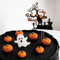 Décorations de gâteau en acrylique pour Halloween : Citrouille, Fantôme, Sorcière, Chauve-souris – Idéal pour les fêtes d'Halloween