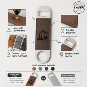 Abridor de Botellas de Cuero Sintético Personalizable con Logotipo, Abridor de Cerveza Plano, Regalo Promocional, Recuerdo de Fiesta, Barra de Bar - Product Image 3