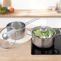 Lot de 2 ustensiles de cuisine en acier inoxydable à fond plat pour la cuisine à la maison.