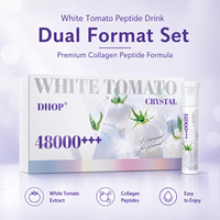 Boisson au collagène de tomate blanche en format double : flacons et comprimés – Mélange premium avec extrait de tomate blanche – Complément beauté