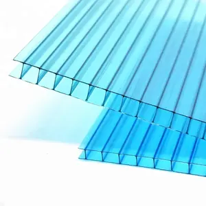 غطاء سطح البلكونة 3 ملليمتر 4x8 غطاء طلاء الأشعة فوق البنفسجية لضوء السقف وللسقف والدفيئة من البولي كربونات لوح ذو طبقتين لغطاء سطح الشرفة
