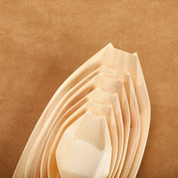 Petite assiette jetable en bois biodégradable pour servir les aliments, plateau de service, outils pour sushis, cuisine japonaise, snack de rue, takoyaki