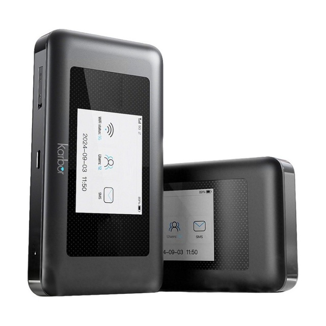 Karbor 5G WIFI with Sim Card Slot Esim 5000MAH Battery Wireless Router for Outdoor Travel High-speed Networking.