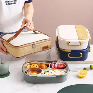 Stainless Steel Japanese Style Insulated Lunch Box, Adults and Kids
