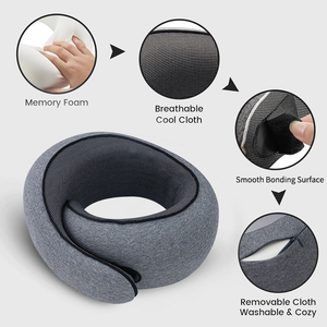Cuscino da Viaggio per Collo a Forma di Chiocciola a 360 Gradi in Memory Foam per Aereo e Campeggio, Opzione Logo Personalizzato - Product Image 4