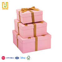 Boîte-cadeau en carton deux pièces, impression personnalisée de couleur unie classique, boîte d'emballage de cadeau de noël et de nouvel an avec nœud sur le dessus