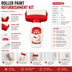 Kit de Rodillos para Pintar Paredes, Venta al por Mayor de Fábrica, Kit de Reparación de Paredes con Pintura de Látex para Interiores, Juego de Brochas para Decoración del Hogar - Product Image 4