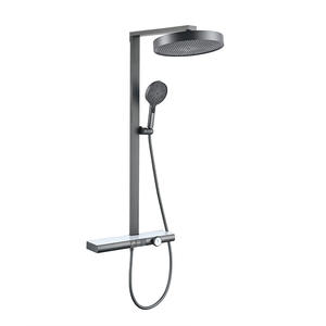 Ensemble de douche mural à trois niveaux chaud/froid de couleur gunmetal Vimijia, technologie à pression d'air, rangement de salle de bain - Product Image 5