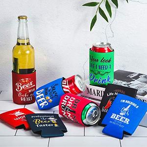 Manchon isotherme pour bière en néoprène, personnalisé, écologique, flexible, recyclable, avec motif de dessin animé et fermeture éclair, pour la sublimation - Product Image 2
