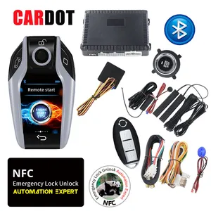 Drop Shipping KOL Cardot nfc chiave lcd per Auto 12V pulsante a senso unico per avviare il sistema di accesso intelligente senza chiave per Auto allarme elettronica per Auto