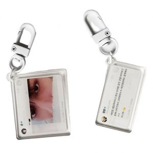 Porte-clés personnalisés en acrylique découpé sur mesure avec logo imprimé en typographie, en alliage de zinc transparent, motifs animaux/sports - Product Image 1