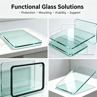 Plateau de table en verre trempé avec épaisseur personnalisée et bord poli pour bureau, maison, salle à manger, design et utilisation