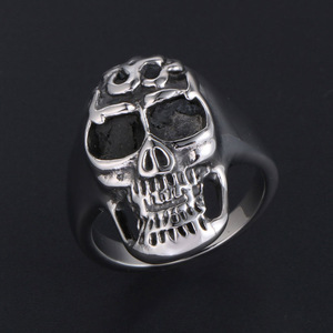 Skull <b>Ring</b> Men's <b>Titanium</b> Steel Flame Design SA104 Fashion Jewelry Gift - Product Image 3