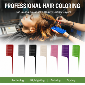 Peine profesional <span class=keywords><strong>de</strong></span> ABS resistente al calor para seccionar, resaltar y teñir el <span class=keywords><strong>cabello</strong></span>, ideal para salones <span class=keywords><strong>de</strong></span> belleza y barberías, venta al por mayor, listo para OEM. - Product Image 5