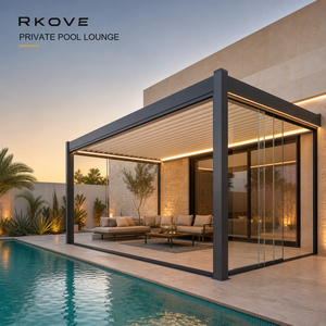 RKOVE RK-S2 5*7ม. ศาลาพักผ่อนริมสระน้ำระดับพรีเมียมสำหรับสถาปนิกและโครงการที่อยู่อาศัยหรูหรา ศาลาอะลูมิเนียมอัจฉริยะ - Product Image 2