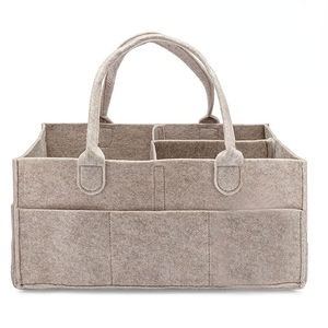 Organizador de pañales de bebé para cambiador, cesta de almacenamiento para guardería con asa, organizador de pañales de fieltro caqui, bolsa para mamá - Product Image 4