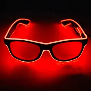 Gafas directas de fábrica, gafas de alambre EL, opción de 10 colores, brillantes EL gafas de sol, gafas luminosas LED para decoración de Ambiente de Halloween