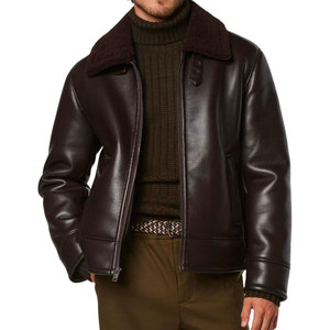 Chaqueta de Cuero y Lona para Hombre, Estilo Urbano, Delgada, Lisa, Teñida, Transpirable y Cómoda, al Mejor Precio - Product Image 2