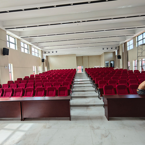 Chaises de théâtre empilables rembourrées en métal à prix de gros pour meubles d'auditorium, chaise d'église rembourrée - Product Image 6