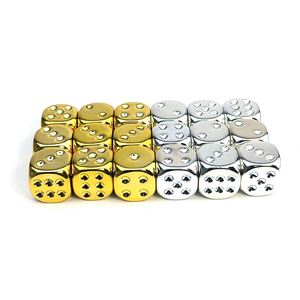 Dados de juego de mesa de 16 mm D6 de 6 caras con esquinas redondeadas, electrochapados en color, para juegos de rol y D&D - Product Image 3