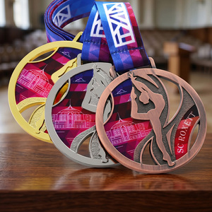 Medallas <span class=keywords><strong>de</strong></span> Metal con Logotipo en Relieve, Chapadas en <span class=keywords><strong>Oro</strong></span>/Plata/Bronce, Medallas Personalizadas <span class=keywords><strong>de</strong></span> Metal, Corte Hueco, Aleación <span class=keywords><strong>de</strong></span> Zinc, Medallas <span class=keywords><strong>de</strong></span> Gimnasia y Danza - Product Image 1