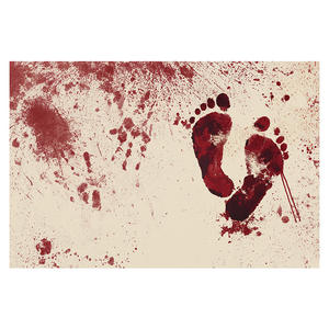 Alfombra de Baño Rectangular con Diseño Novedoso de Huella de Demonio de Sangre, Absorbente, de Cuero, para Uso Doméstico - Product Image 1