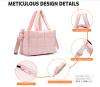 Sac fourre-tout matelassé isotherme en nylon pour femme Lifestyle, sac à déjeuner rembourré léger et imperméable pour le travail, les pique-niques