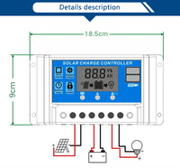 Contrôleur de panneau solaire pwm, 24V, 10a, 20a, 30a, 40a, 50a, 60a