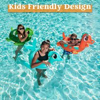 32 "3 Pack Tubes de Piscine Gonflables Flotteurs de Piscine, Dinosaure & Tortue de Mer & Dauphin Anneaux de Natation pour Enfants Piscine Plage Été