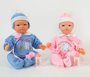 Bambola Interattiva per Bambini da 41 cm con Suoni e Movimenti, Bambola Parlante Realistica che Sfarfallia, Beve e Russa, Giocattolo Educativo - Product Image 3