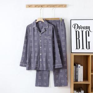 Pyjamas de couple - Nouveau style léger à manches longues en coton pour <span class=keywords><strong>homme</strong></span>, idéal pour le printemps, l'été et l'automne. - Product Image 3