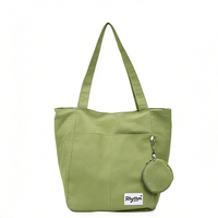 Sac fourre-tout en toile robuste pour femme et fille, sac à bandoulière zippé tendance, sac de shopping personnalisé avec logo pour femme