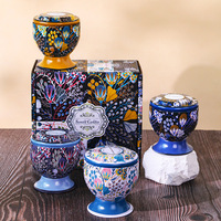 Coffret Cadeau Bougie Aromatique aux Fleurs Séchées en Pot Métallique, Parfums Variés, Décoration Maison, Cadeau de Mariage, Ambiance Fraîcheur