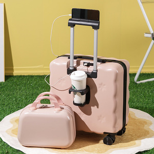 Trolley Case Boarding Universal Wheel <strong>Suitcase</strong> 18 Inch <strong>Light</strong> <strong>Weight</strong> With Makeup Cause Travel Luggage Mini <strong>Suitcase</strong> Luggage - Product Image 1