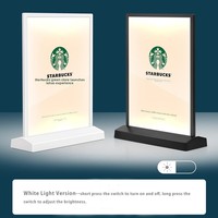 Support d'affichage lumineux LED A4 transparent pour table, boîte lumineuse publicitaire, présentoir de menu pour restaurant, bar, magasin