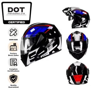 <span class=keywords><strong>Casco</strong></span> <span class=keywords><strong>Moto</strong></span> Modulare <span class=keywords><strong>Personalizzato</strong></span> Certificato DOT, Guscio in ABS Leggero e Traspirante, Modello Venom con Doppia Visiera - Product Image 1