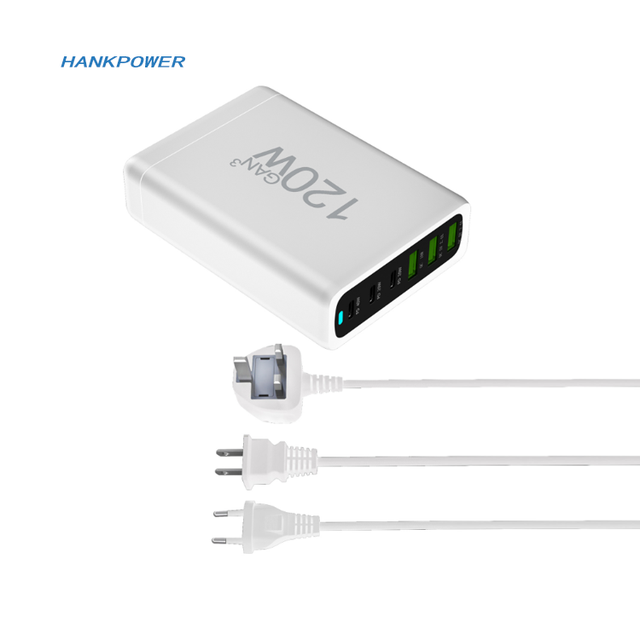120W GaN Charger 6 Ports USB Type C PD Fast Charging QC3.0 Desktop for iPhone Xiaomi Multifunction Chargers